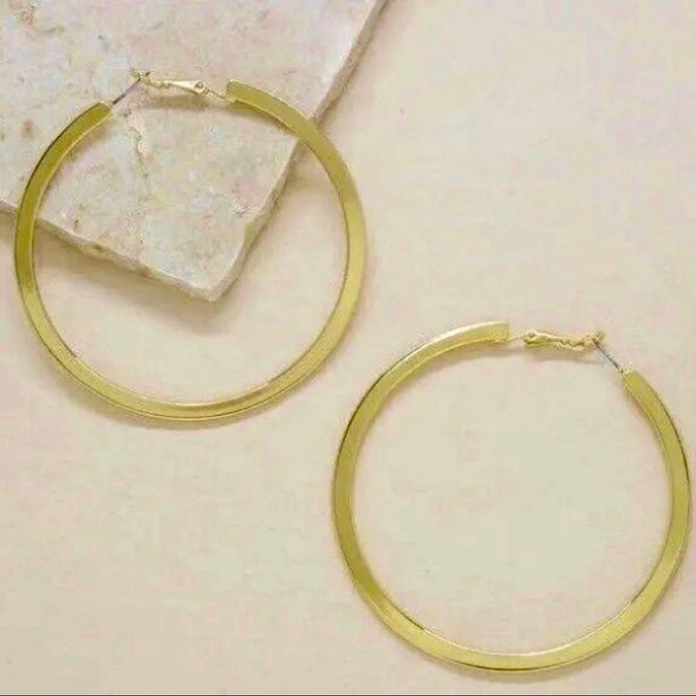 ETTIKA Revolve Large Hoop 18K Gold Plated Earrings
